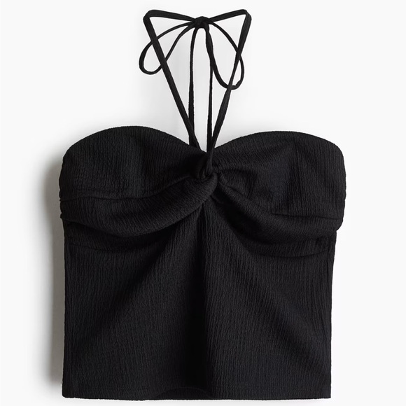 H&M Black Strapless Halterneck Women's Top - Picture 1 of 7
